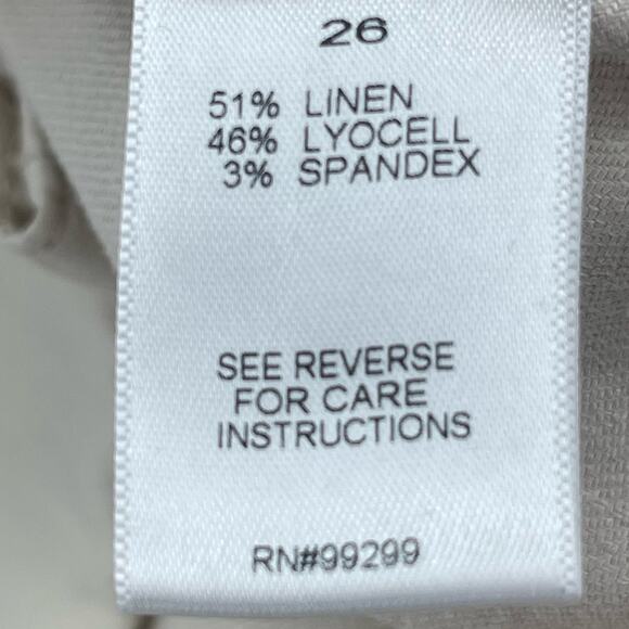 Evereve Marion Linen Blend Neutral Tone Wide Leg High Rise Trouser Pants Size 26 - Picture 12 of 14